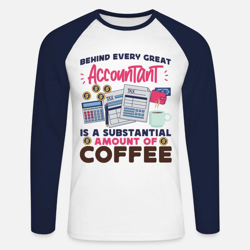Comptable Comptable Comptable - T-shirt baseball manches longues Homme - blanc/marine