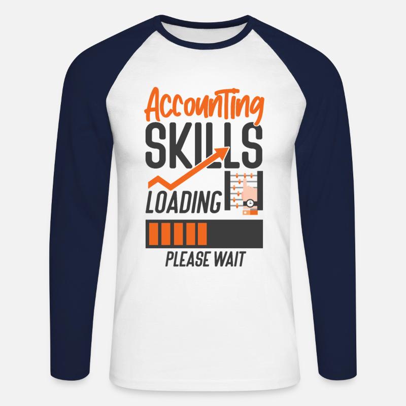 Comptable Comptable Comptable - T-shirt baseball manches longues Homme - blanc/marine