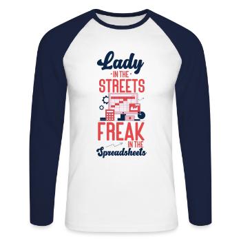 Comptable Comptable Comptable - T-shirt baseball manches longues Homme - blanc/marine - Devant - Nik (191cm)