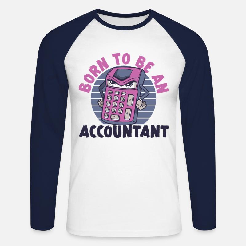 Comptable Comptable Comptable - T-shirt baseball manches longues Homme - blanc/marine