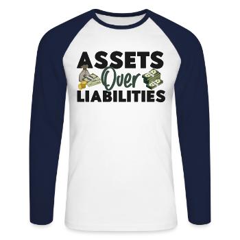 Accountant Bookkeeper Accounting - Unisex Long Sleeve Baseball T-Shirt - white/navy - Front - Nik (191cm)