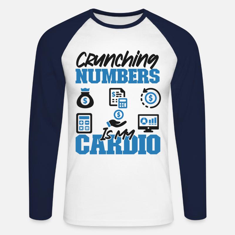 Comptable Comptable Comptable - T-shirt baseball manches longues Homme - blanc/marine