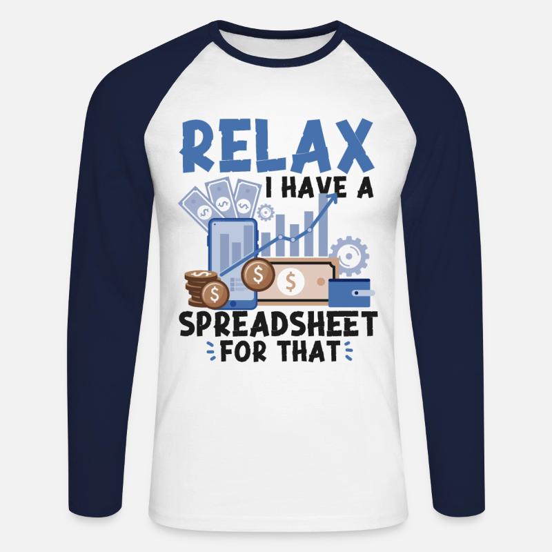 Comptable Comptable Comptable - T-shirt baseball manches longues Homme - blanc/marine