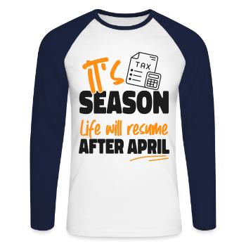 Accountant Bookkeeper Accounting - Unisex Long Sleeve Baseball T-Shirt - white/navy - Front - Nik (191cm)