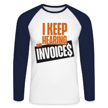 Accountant Bookkeeper Accounting I - Unisex Long Sleeve Baseball T-Shirt - white/navy - Front - Nik (191cm)