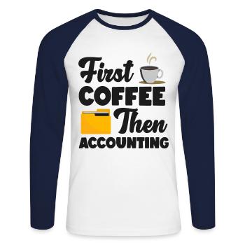 Accountant Bookkeeper Accounting - Unisex Long Sleeve Baseball T-Shirt - white/navy - Front - Nik (191cm)