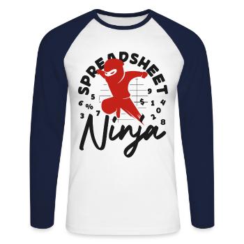 Accountant Bookkeeper Accounting - Unisex Baseballshirt langarm - Weiß/Navy - Vorne - Nik (191cm)