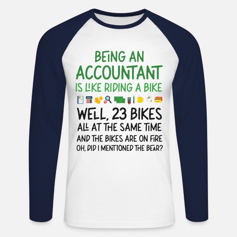 Comptable Comptable Comptable - T-shirt baseball manches longues Homme - blanc/marine