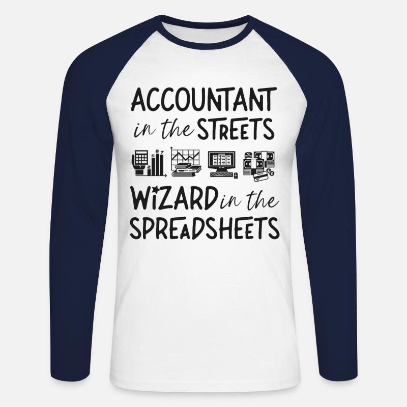 Comptable Comptable Comptable - T-shirt baseball manches longues Homme - blanc/marine