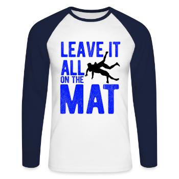 Grappling Martial Arts Wrestling - Unisex Baseballshirt langarm - Weiß/Navy - Vorne - Nik (191cm)