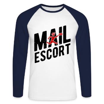 Briefträger Und Paket-Zusteller Für Postboten - Unisex Baseballshirt langarm - Weiß/Navy - Vorne - Nik (191cm)