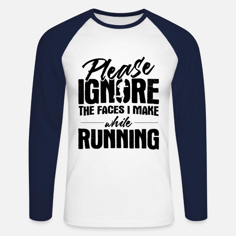 Läufer Joggen - Unisex Baseballshirt langarm - Weiß/Navy