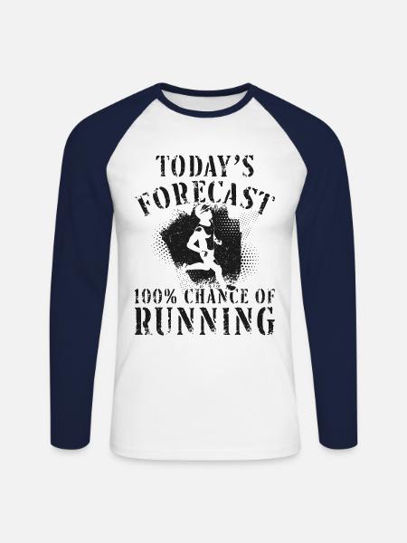 Running Runner Semi-Marathon - T-shirt baseball manches longues Homme - blanc/marine