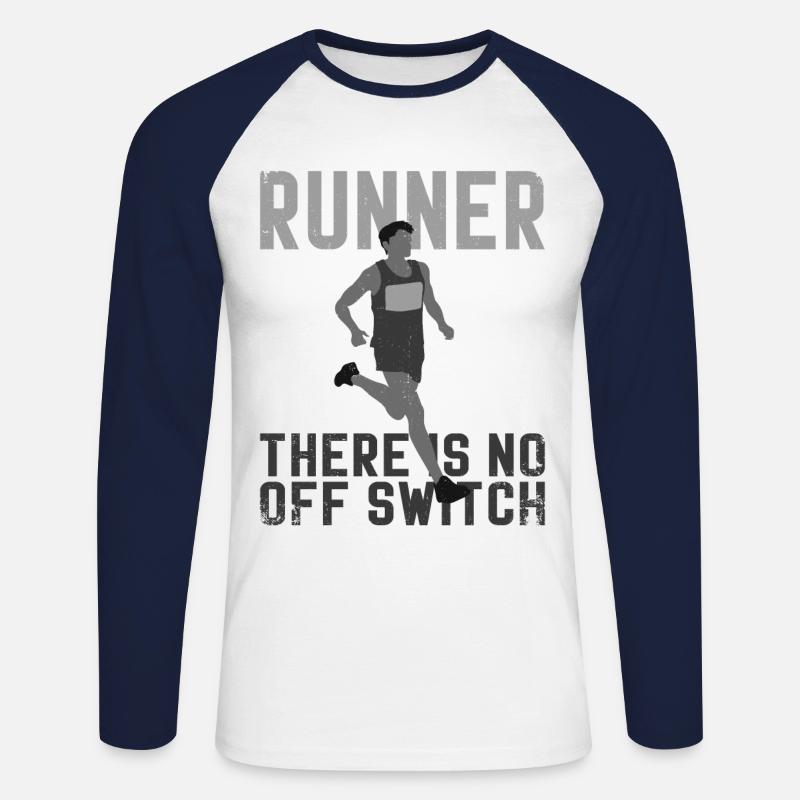 Running Runner Half Marathon - Unisex Baseballshirt langarm - Weiß/Navy
