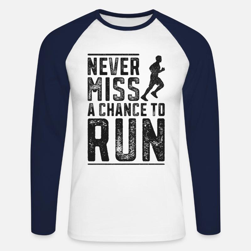Running Runner Half Marathon - Unisex Baseballshirt langarm - Weiß/Navy