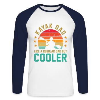 Kayak Dad Like A Regular Dad But Cooler Kayaking C - Unisex Baseballshirt langarm - Weiß/Navy - Vorne - Nik (191cm)