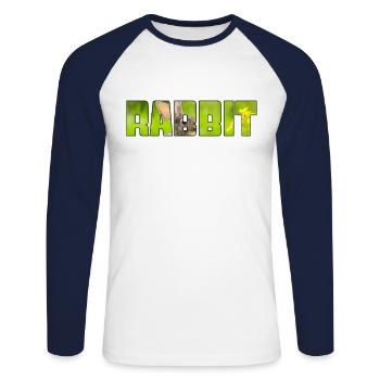 Lièvre - T-shirt baseball manches longues Homme - blanc/marine - Devant - Nik (191cm)