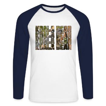 Koala Bear - Unisex Long Sleeve Baseball T-Shirt - white/navy - Front - Nik (191cm)