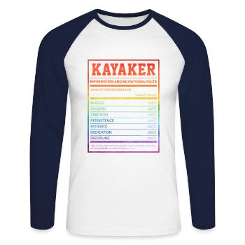 Kayaker Information And Nutritional Facts Canoe Ka - Unisex Baseballshirt langarm - Weiß/Navy - Vorne - Nik (191cm)