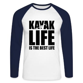 Kayak Life Is The Best Life Kayaking Canoe Paddlin - Unisex Baseballshirt langarm - Weiß/Navy - Vorne - Nik (191cm)