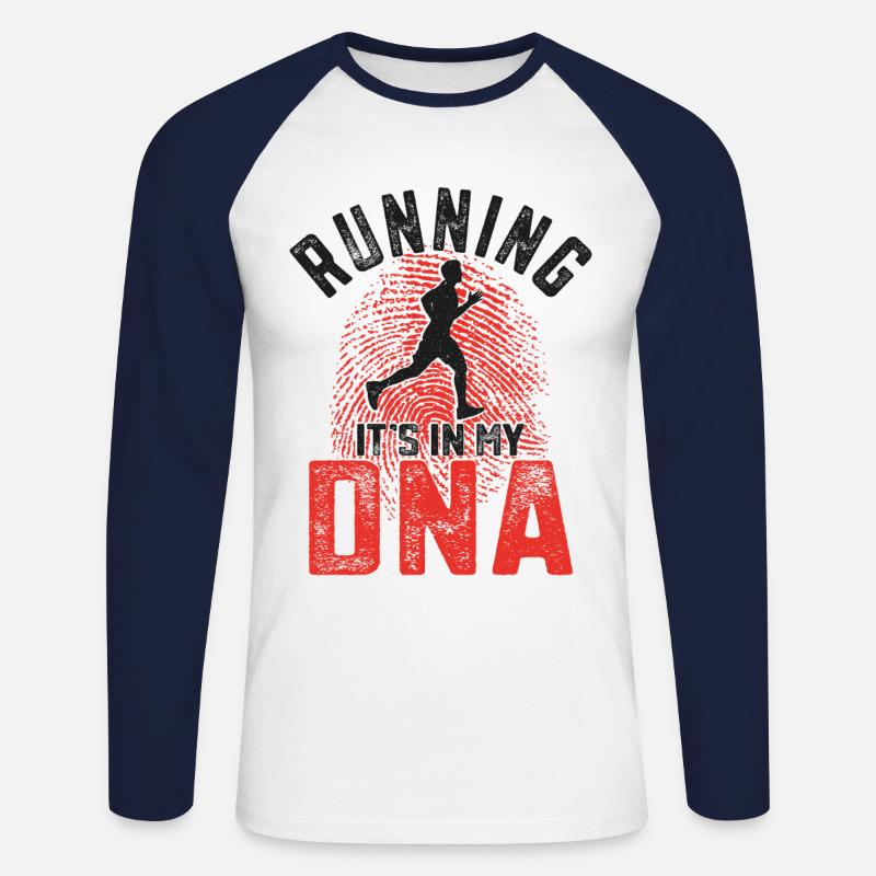 Running Runner Half Marathon - Unisex Baseballshirt langarm - Weiß/Navy