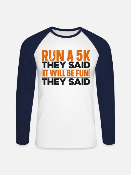 Running Runner Semi-Marathon - T-shirt baseball manches longues Homme - blanc/marine