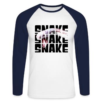 Serpent - T-shirt baseball manches longues Homme - blanc/marine - Devant - Nik (191cm)