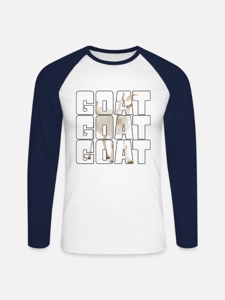 Goat - Unisex Long Sleeve Baseball T-Shirt - white/navy