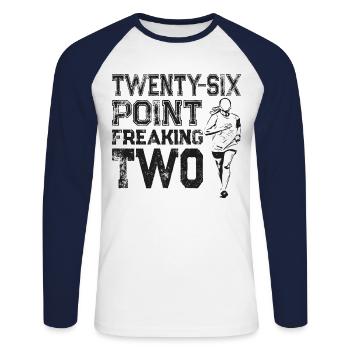 Running Runner Half Marathon - Unisex Long Sleeve Baseball T-Shirt - white/navy - Front - Nik (191cm)