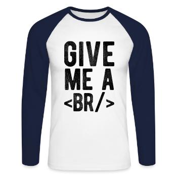 Software Ingenieur Informatiker Programmierer - Unisex Baseballshirt langarm - Weiß/Navy - Vorne - Nik (191cm)