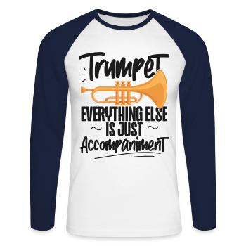 Trumpet Player Trumpet Everything - Unisex Baseballshirt langarm - Weiß/Navy - Vorne - Nik (191cm)