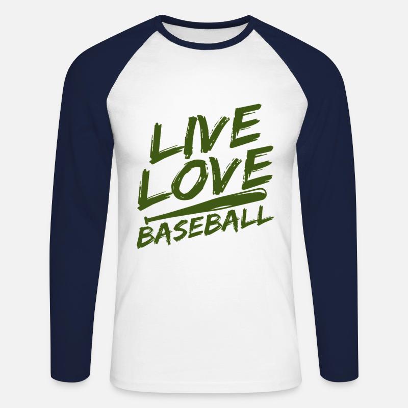 Baseball - Unisex Baseballshirt langarm - Weiß/Navy