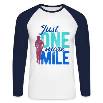 Läufer Joggen - Unisex Baseballshirt langarm - Weiß/Navy - Vorne - Nik (191cm)