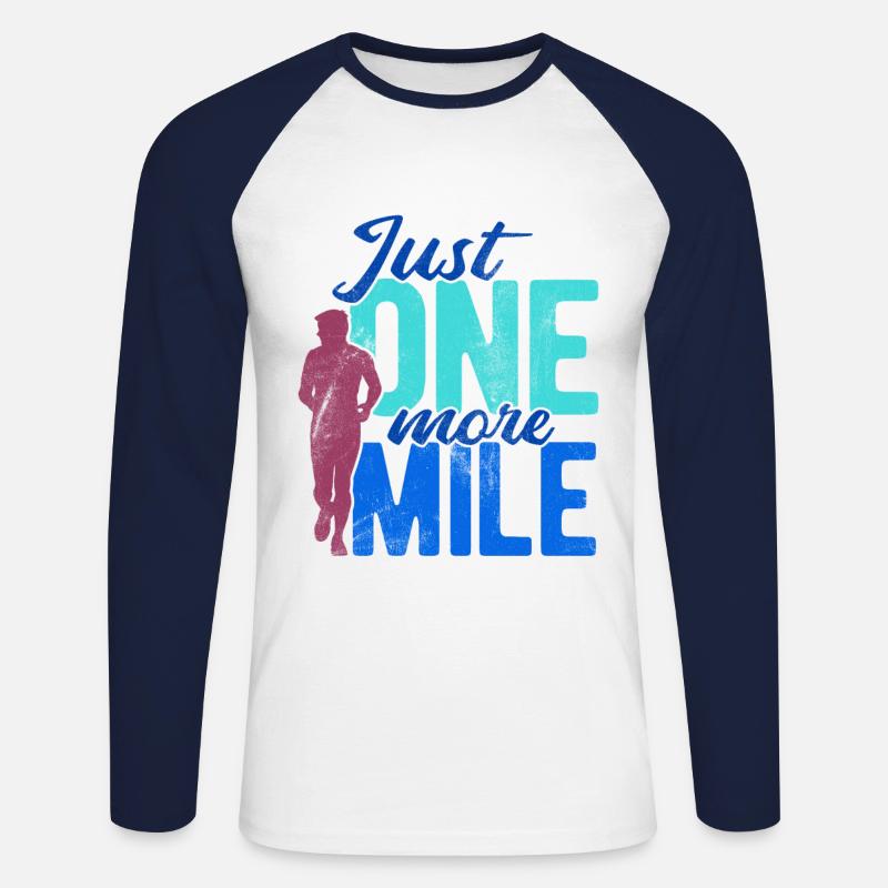 Läufer Joggen - Unisex Baseballshirt langarm - Weiß/Navy