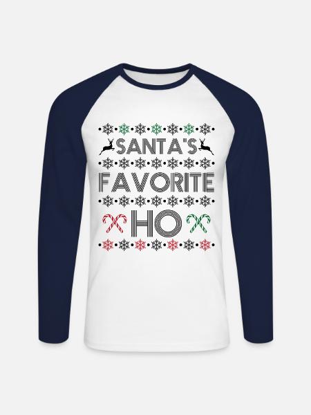 Santa's favorite ho - T-shirt baseball manches longues Homme - blanc/marine