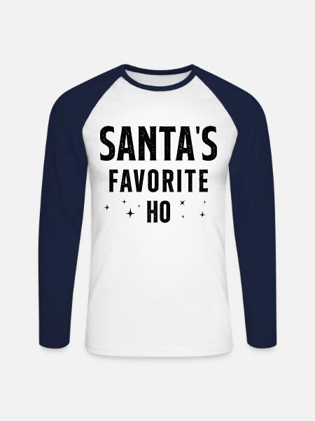 Santa's favorite ho - T-shirt baseball manches longues Homme - blanc/marine