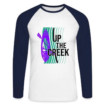 Up The Creek Kayaking Canoe Rower Paddle Rowing Ka - Unisex Baseballshirt langarm - Weiß/Navy - Vorne - Nik (191cm)