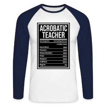 Acrobatics Teacher Serving Size Acrobat Gymnastics - Unisex Baseballshirt langarm - Weiß/Navy - Vorne - Nik (191cm)