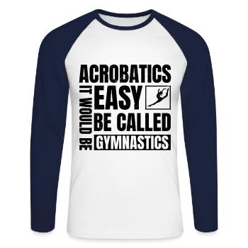 Evolution Graphic Gymnast Gymnastics Acrobat Acrob - Unisex Baseballshirt langarm - Weiß/Navy - Vorne - Nik (191cm)