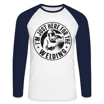 Welder Welding Vintage I'm Just - Unisex Baseballshirt langarm - Weiß/Navy - Vorne - Nik (191cm)