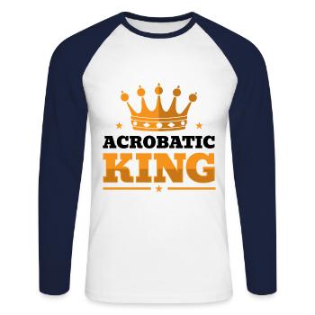 King Graphic Gymnast Gymnastics Acrobat Acrobatics - Unisex Baseballshirt langarm - Weiß/Navy - Vorne - Nik (191cm)