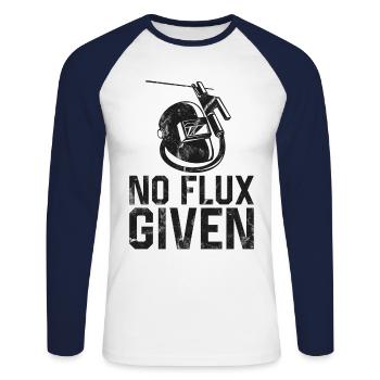 Welder Welding Pun Vintage No Flux - Unisex Long Sleeve Baseball T-Shirt - white/navy - Front - Nik (191cm)