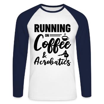 Running On Coffe And Acrobatics Gymnastics Gymnast - Unisex Baseballshirt langarm - Weiß/Navy - Vorne - Nik (191cm)