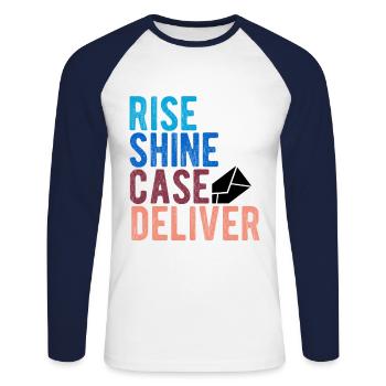 Briefträger Und Paket-Zusteller Für Postboten - Unisex Baseballshirt langarm - Weiß/Navy - Vorne - Nik (191cm)