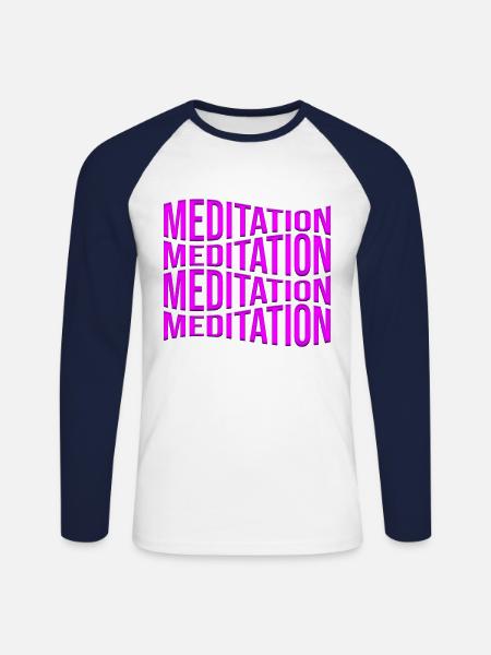 meditation - Unisex Baseballshirt langarm - Weiß/Navy