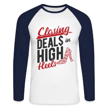 Immobilien-Händler Für Immobilien-Makler - Unisex Baseballshirt langarm - Weiß/Navy - Vorne - Nik (191cm)