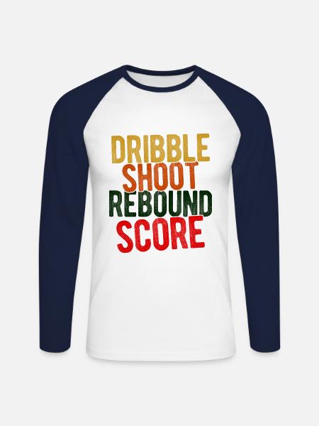Basketball - Unisex Baseballshirt langarm - Weiß/Navy