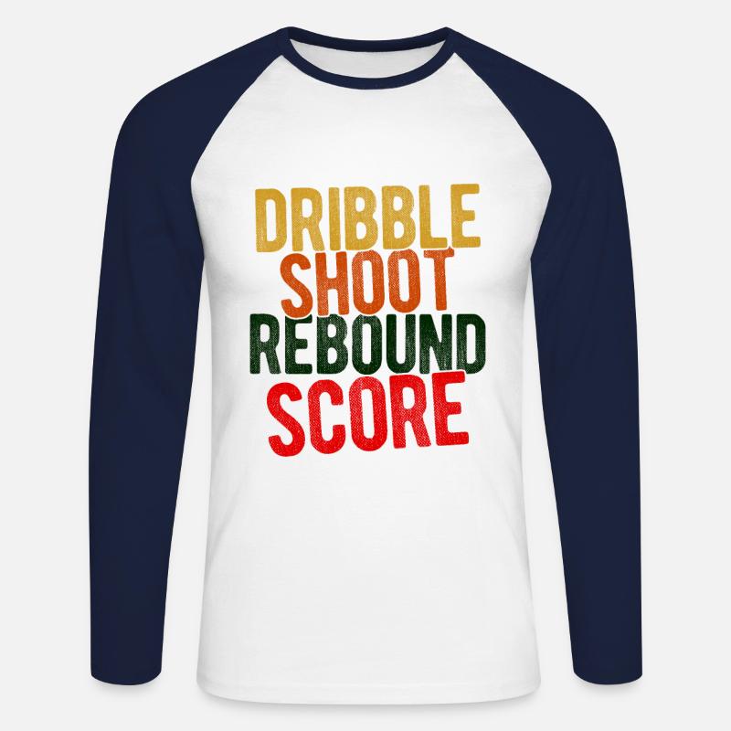 Basketball - Unisex Baseballshirt langarm - Weiß/Navy