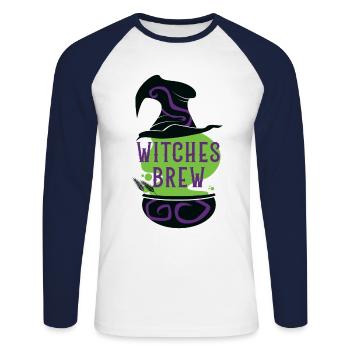 Witches Brew Graphic Homebrewing Winemaking Brewer - Unisex Baseballshirt langarm - Weiß/Navy - Vorne - Nik (191cm)