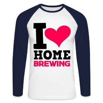 Love Graphic Homebrewing Winemaking Brewery Craftb - Unisex Baseballshirt langarm - Weiß/Navy - Vorne - Nik (191cm)